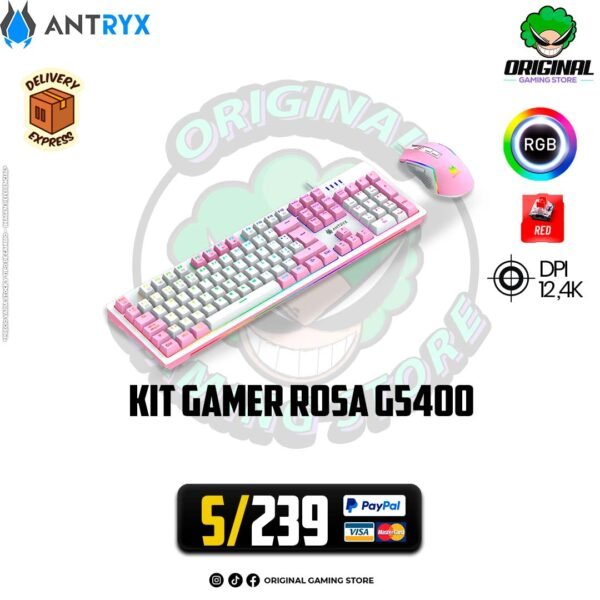 KIT GAMER ROSA G5400