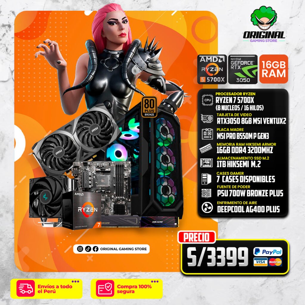 PC GAMER R7 5700X+ RTX3050 8GB