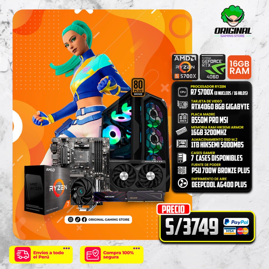 PC STEAMER R7 5700X+ RTX4060 8GB