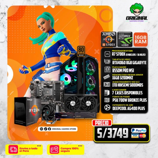 PC STEAMER R7 5700X+ RTX4060 8GB