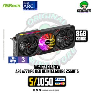 TARJETA VIDEO ASROCK INTEL A770 PGD 8GO, 8GB 256BITS, DDR6, PCI EXPRESS