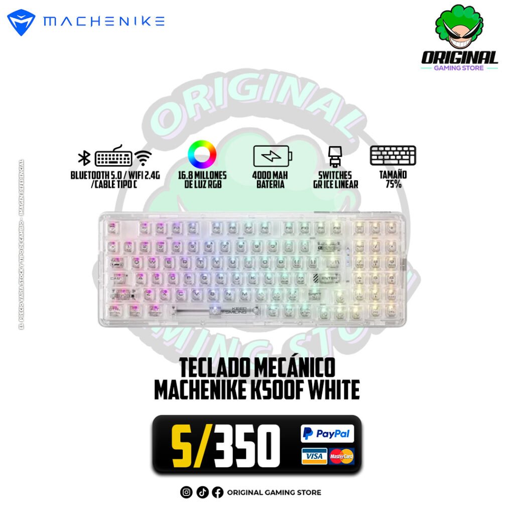 TECLADO GAMER MACHENIKE K500F WHITE
