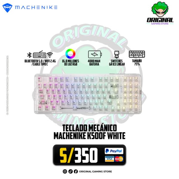 TECLADO GAMER MACHENIKE K500F WHITE