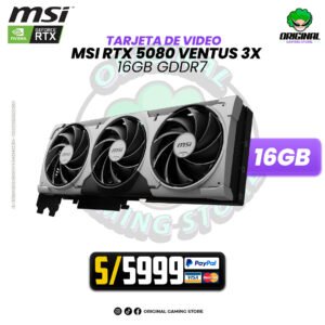 TARJETA DE VIDEO MSI RTX5080 16GB VENTES 3X OC 16GB GDDR7