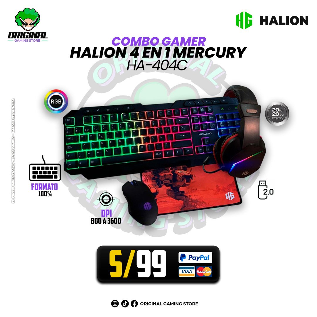 COMBO GAMER HALION 4 EN 1 MERCURY HA-404C