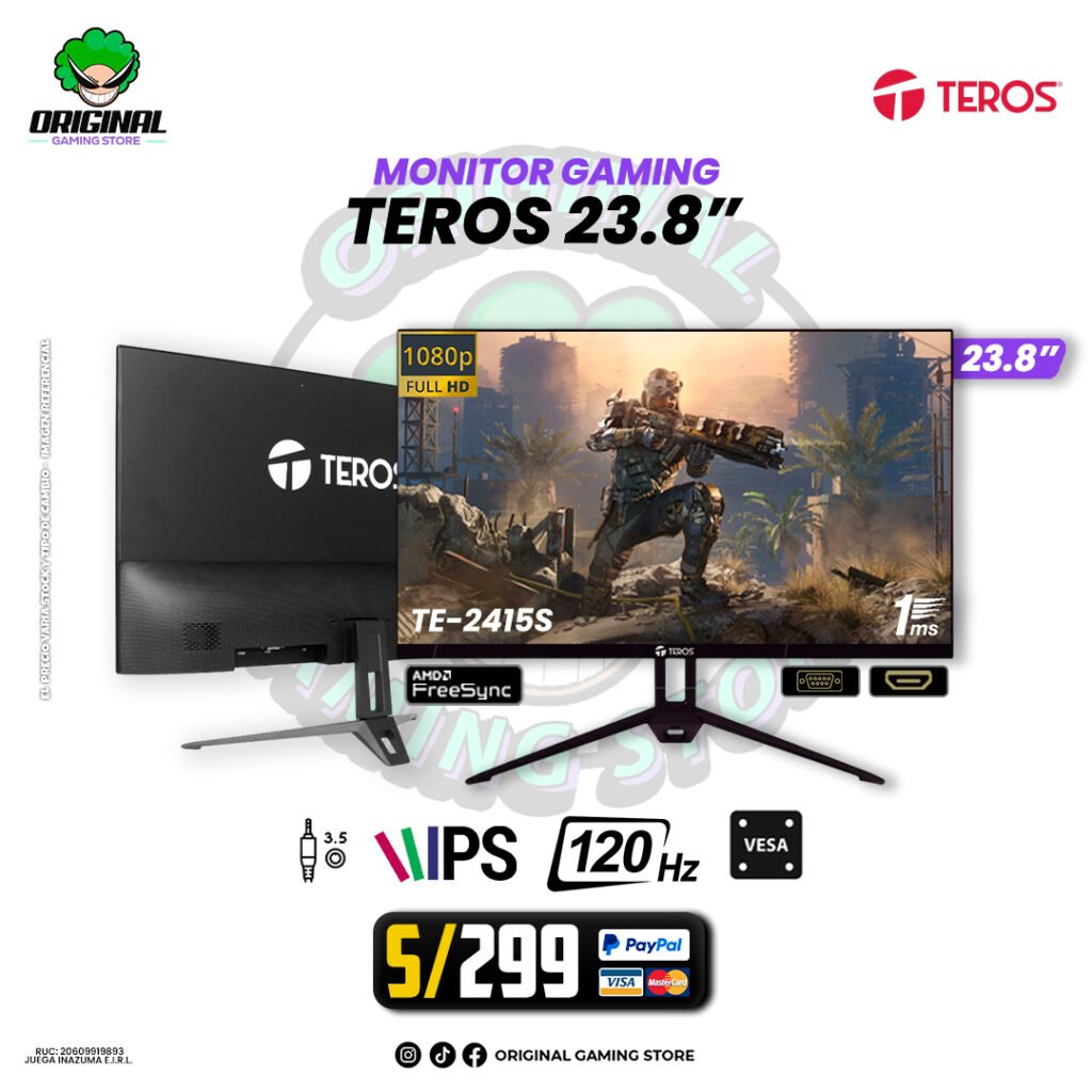 MONITOR TEROS TE-2415S, 23.8" IPS, FHD, 120Hz, 1ms