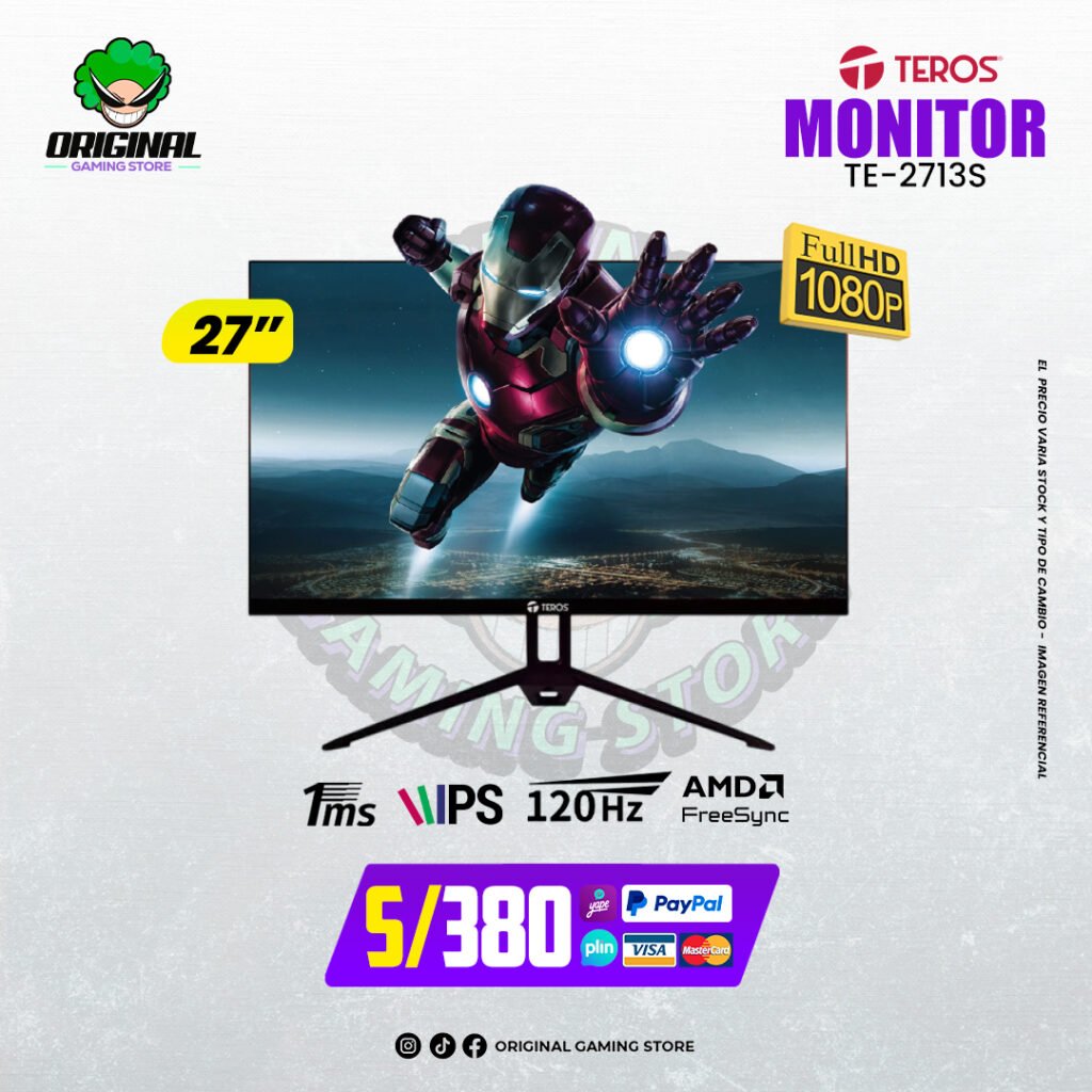 MONITOR TEROS TE-2713S 27" IPS, FHD, 120Hz, 1ms